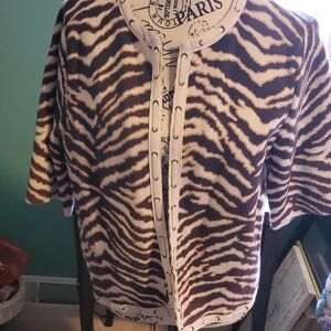 Zebra Print CHICOS sweater knit top chicos Sz2